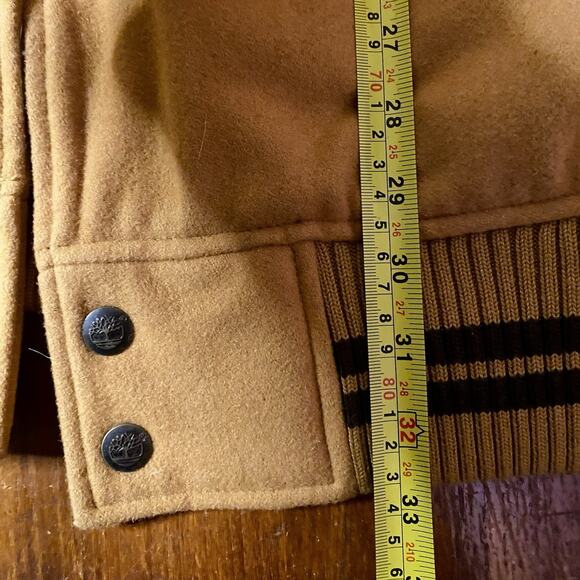 Vintage 3XL Timberland Letterman Bomber Cowhide Leather Jacket HTF Rare 2005 - Picture 9 of 11